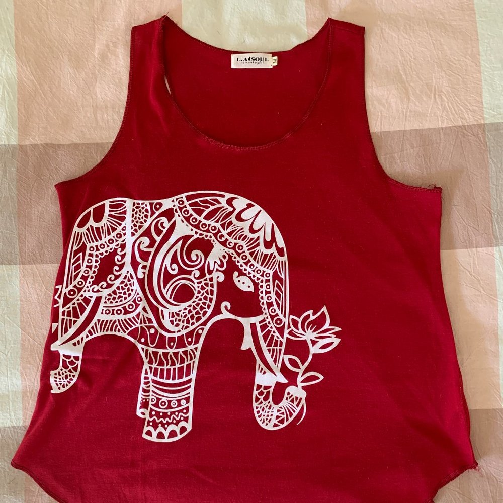 Elephant Tank Top Red